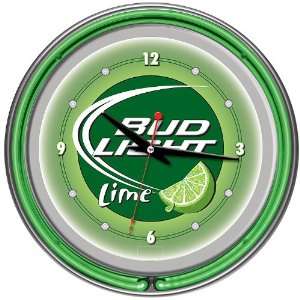   14 Inch Neon Wall Clock   Game Room Products Neon Clocks Beer Logos
