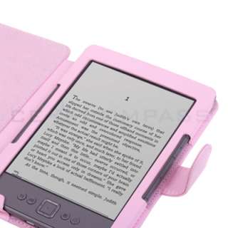 Pink PU Leather Folio Cover Case Pouch for  Kindle 4 4th  