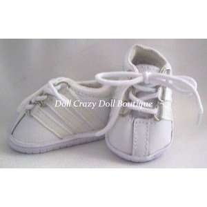   WHITE Striped TENNIS Doll Shoes fit American Girl Dolls Toys & Games