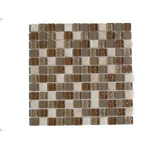  Amber Glass & Stone Mix Mosaic Tile / 110 sq ft