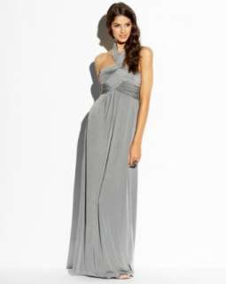  bebe Grecian Halter Maxi Dress: Clothing