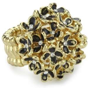  Leslie Danzis Multi Flower Stretch Ring, Gold: Jewelry