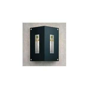  Light Wall Sconce in Satin Black with Yellow Green Combination glass