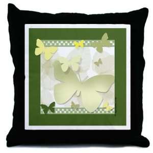 Green Butterfly Fresh Decorative Throw Pillow, 18