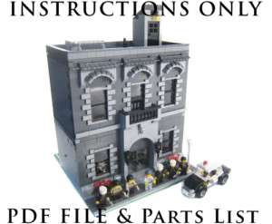 Lego Custom City Police Station modular   INSTRUCTIONS!  