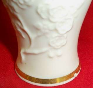 Lenox Ming Blossom Vase Cream Gold Trim 6 1/2 Tall GUC  