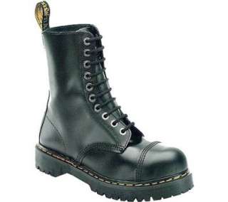  Dr. Martens 8761FH 10 Eyelet Cap Toe Boot   Black Boots 