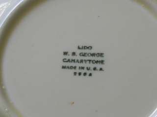 lg bowl server vintage w.s. george lido canarytone usa  