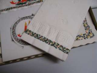   50s MCM Christmas Paper Placemats Coasters Napkin Set NOS  