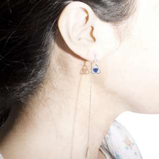 925 Silver Threaders Earrings w/0.6ct London Blue Topaz  