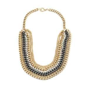 Janis Savitt   Gold and Crystal Multichain Necklace