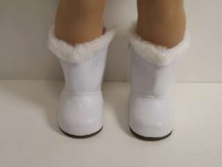 WHITE Faux Fur Snow Boots Doll Shoes For American Girl♥  