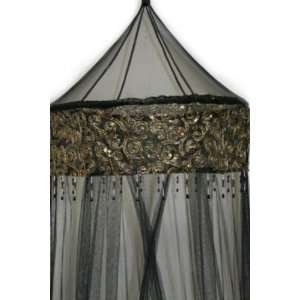  Mosquito Net Canopy, Baroque Embroidery Black Everything 