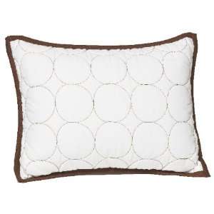  Bacati Quilted Circles White and Chocolate Boudoir Throw 
