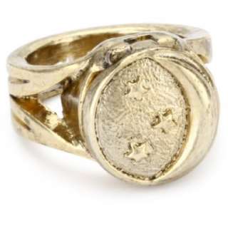 Low Luv by Erin Wasson Moon and Stars Gold Locket Ring   designer 