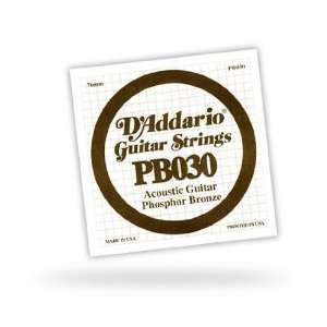  DAddario PB030 Phosphor Bronze Wound Acoustic Guitar 