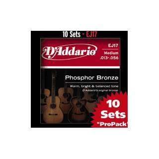  DAddario EJ17 10P Phosphor Bronze Medium Acoustic Guitar 