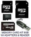 8GB MICROSD+MINISD/​SD/MS PRO DUO ADAPTERS+CARD READER