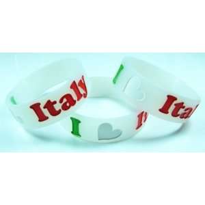  I Love Italy   Silicone Wristband / Bracelet   Italian 