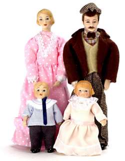 Dollhouse Miniature Porcelain Victorian doll family people Dad/Mom 