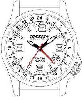  Torgoen Swiss Mens T05202 Dual Time Zone Stainless Steel 