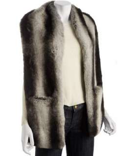 Adrienne Landau grey faux chinchilla warmer scarf   