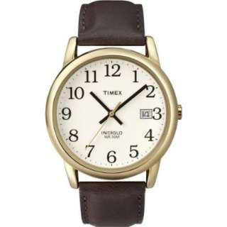 Timex Mens T2N3699J Classic EZ Read Analog Gold Case Brown Leather 