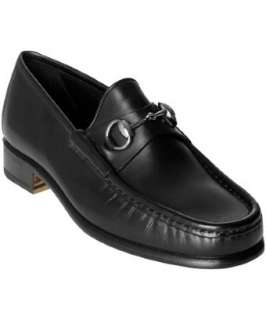 Gucci black leather horsebit loafers   