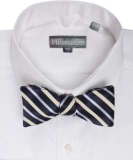 Hickey Freeman navy stripe silk bow tie  BLUEFLY up to 70% off 