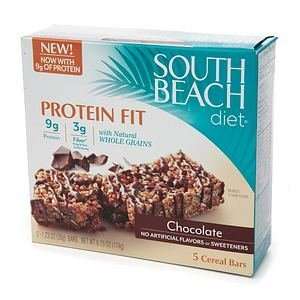  South Beach Diet Protein Fit Cereal Bars, Chocolate, 5 ea 
