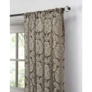  Traditional Damask Lace Pole Top Panel Chocolate