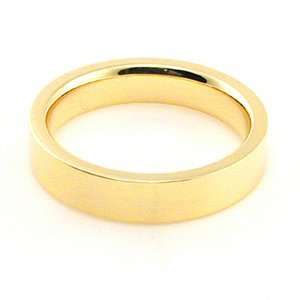   Gold Mens & Womens Wedding Bands 4mm flat comfort fit, 8.25 Jewelry