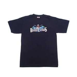  Lakewood Blue Claws Logo T Shirt by Majestic   Navy Large 