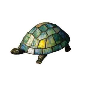   10270   Meyda Tiffany 4in H x 9in W x 6in D Tiffany Turtle Accent Lamp