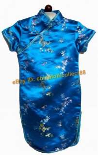 Chinese Child Girl Flower&Bamboo Cheongsam Dress/Qipao  