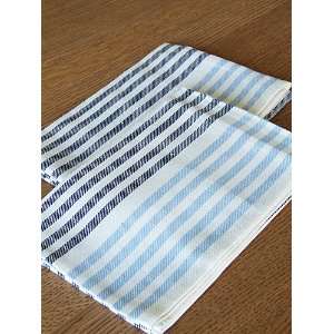   of 2 Navy and Light Blue Linen Kitchen Towels Twill: Home & Kitchen