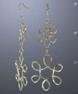 Marcia Moran gold double loop drop earrings  