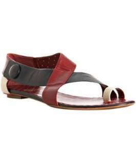 Moschino Cheap and Chic red colorblock leather flat sandals  BLUEFLY 