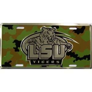 6x12) LSU Louisiana State University Tigers Camo NCAA Chrome License 