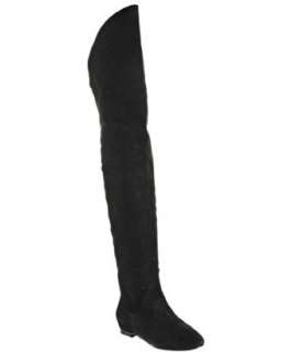 See By Chloe black mirco studded suede over the knee boots   