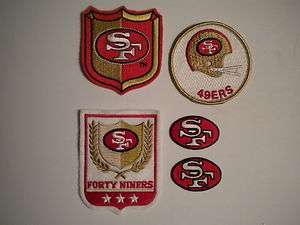 NFL San Francisco 49ers Vintage Logo Patches Set of 5  