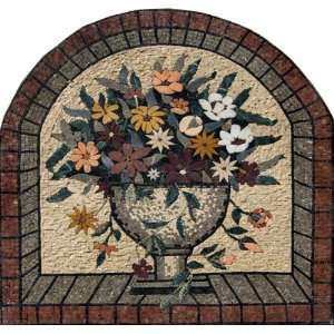    40x44 Flower Marble Mosaic Wall Mural Art Tile: Home Improvement