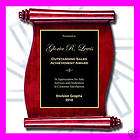 9x12 ROSEWOOD PIANO SCROLL RECOGNITION AWARD PLAQUE