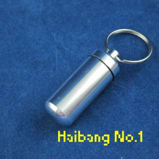 WaterProof Mini Aluminum Pill Box Case Bottle Holder Container Key 