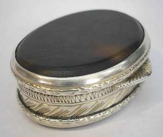 ANTIQUE BOX ETCHED 800 SILVER c1850 ITALY SNUFF PILL  