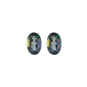   mm Oval Pair Matching Loose Mystic Green Topaz ( 2 pcs set ) Gemstones