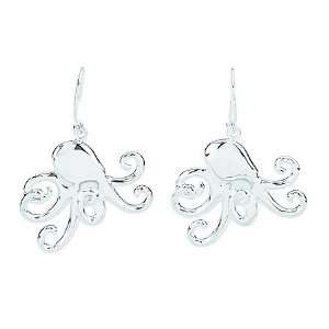  14K White Gold Octopus Earrings White gold Jewelry