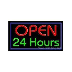  Open 24 Hours Neon Sign 20 x 37