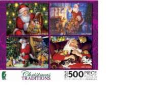 CEACO CHRISTMAS TRADITIONS JIGSAW PUZZLES   SET OF FOUR   500 PIECES 