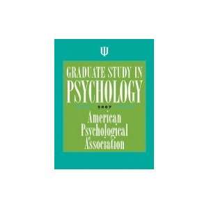  Graduate Study in Psychology, 2007 38TH EDITION Books